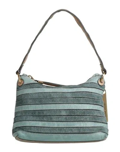 Caterina Lucchi Gold Woman Handbag Turquoise Size - Calfskin In Green