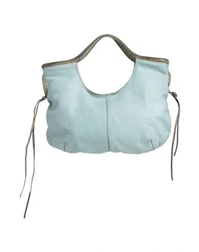 Caterina Lucchi Gold Woman Handbag Turquoise Size - Calfskin In Blue