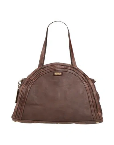 Caterina Lucchi Gold Woman Shoulder Bag Dark Brown Size - Calfskin