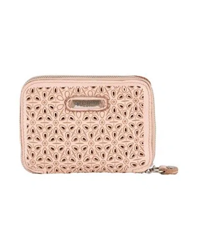 Caterina Lucchi Gold Woman Wallet Pink Size - Calfskin