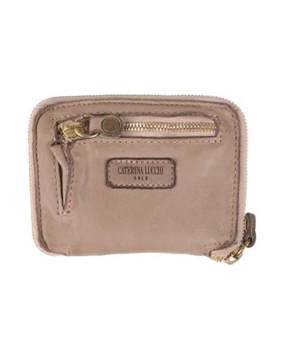 Caterina Lucchi Gold Woman Wallet Taupe Size - Calfskin In Gray