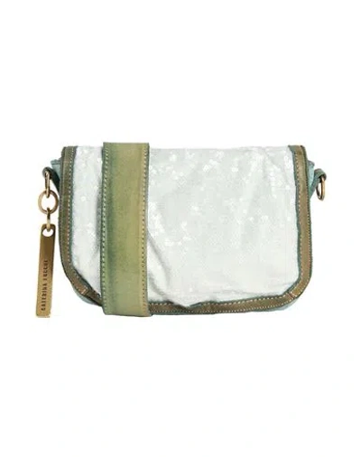 Caterina Lucchi Woman Cross-body Bag Light Green Size - Calfskin, Textile Fibers