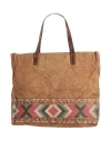 Caterina Lucchi Woman Handbag Camel Size - Cotton, Calfskin In Beige