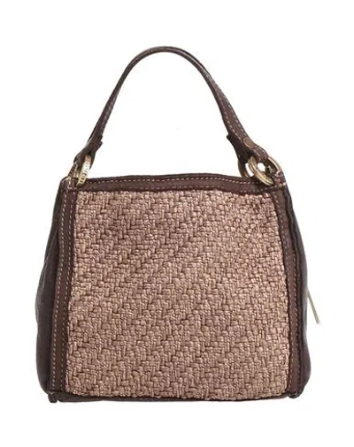 Caterina Lucchi Woman Handbag Dark Brown Size - Calfskin, Polyamide