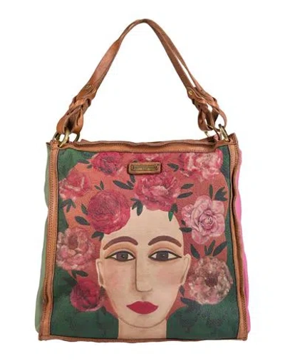 Caterina Lucchi Woman Handbag Khaki Size - Calfskin, Cow Leather In Sand