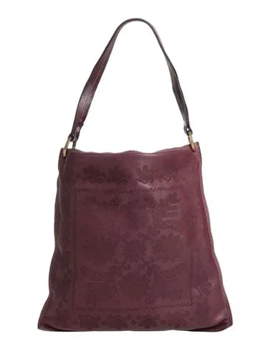 Caterina Lucchi Woman Handbag Plum Size - Cow Leather, Calfskin In Purple