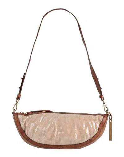Caterina Lucchi Woman Shoulder Bag Brown Size - Calfskin, Cotton, Polyamide