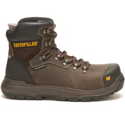 Pre-owned Caterpillar Cat  Diagnostic 2.0 Safety Boots Mens Waterproof Leather Work Shoes In Brown