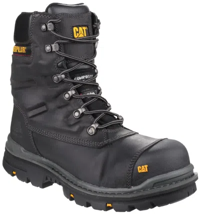 Pre-owned Caterpillar Cat  Premier Safety Boots Mens Waterproof Industrial Leather Work In Black