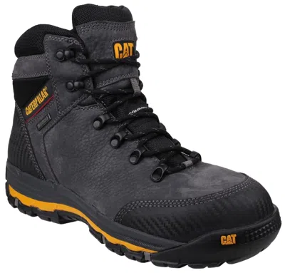 Pre-owned Caterpillar Cat Munising Safety Boots Mens  Waterproof Industrial Work Shoes In Gray