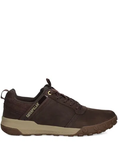 Caterpillar Hex Ready Leather Lace-up Sneakers In Brown