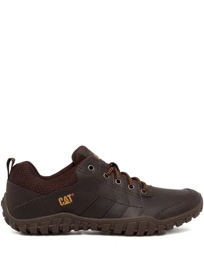 Caterpillar Instruct Lace-up Mesh-panel Sneakers In Brown