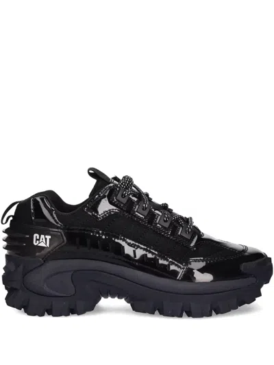 Caterpillar Lace-up Padded-collar Sneakers In Black