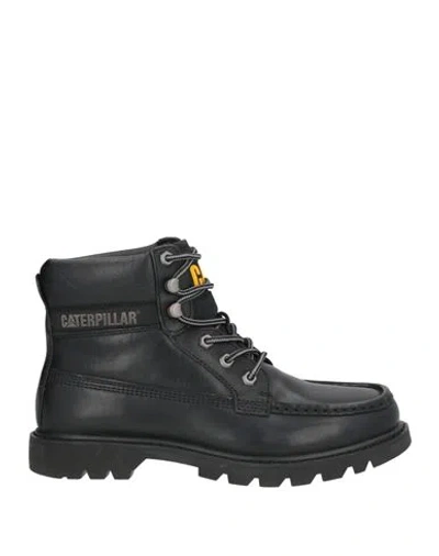 Caterpillar Man Ankle Boots Black Size 8 Leather In Multi