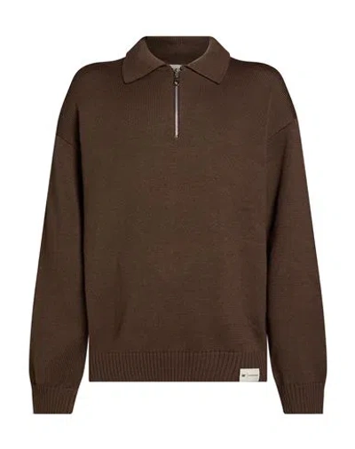 Caterpillar Man Sweater Brown Size L Wool, Acrylic