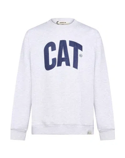 Caterpillar Man Sweatshirt Light Grey Size Xxl Cotton, Polyester In Gray