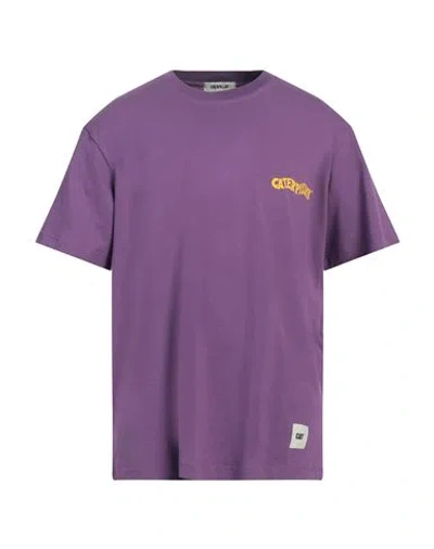 Caterpillar Man T-shirt Purple Size Xl Cotton