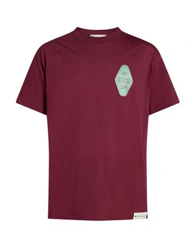Caterpillar Man T-shirt Plum Size L Cotton In Burgundy