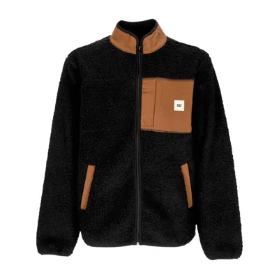 Caterpillar Men's Full Zip Sherpa Black Teddy Bear