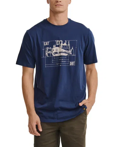 Caterpillar Men's Print Graphic T-shirt In Detroit Blue