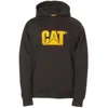 Caterpillar Men's Trademark Hooded Sweatshirt In Black (gold Letters) In Multi