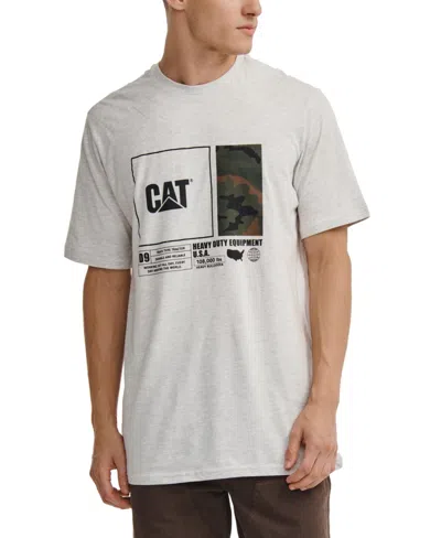 Caterpillar Men's Urban Camo Graphic T-shirt In Lt Heathr Grey