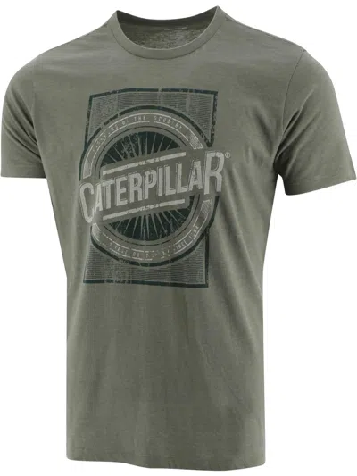 Caterpillar Mens Graphic Logo T-shirt In Green