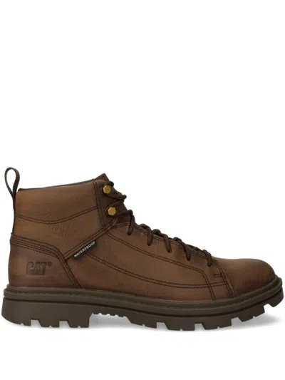 Caterpillar Modulate Lace-up Leather Boots In Brown