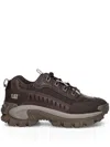 Caterpillar Panelled Lace-up Leather Sneackers In Brown