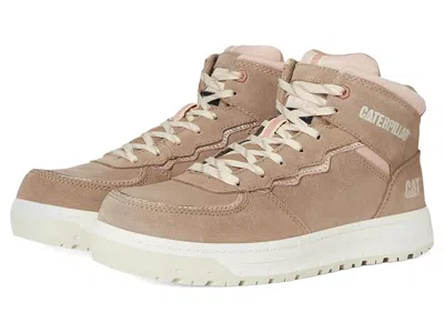Caterpillar Streamline Court Mid Composite Toe Women's Shoes Greige Suede: 10 D - Wide In Brown