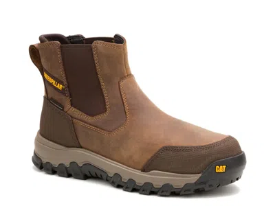 Caterpillar Threshold Rebound Waterproof Steel Toe Chelsea Work Boot In Brown