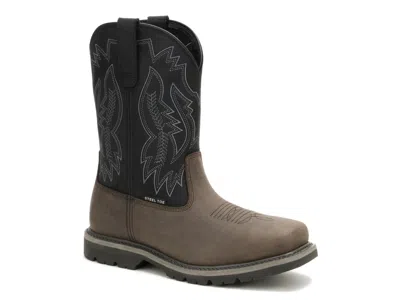 Caterpillar Wide Width Colorado Frontier Steel Toe Work Boot In Brown