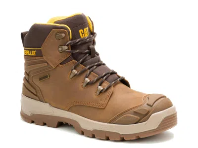 Caterpillar Wide Width Striver Xl Steel Toe Waterproof Work Boot In Brown