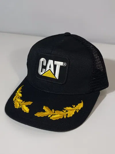 Pre-owned Caterpillar X Vintage Cat Caterpillar Hype Y2k Streetwear Style Cap In Black