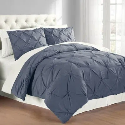 Cathay Home Inc. Premium Collection Pintuck Comforter Sets In Misty Blue