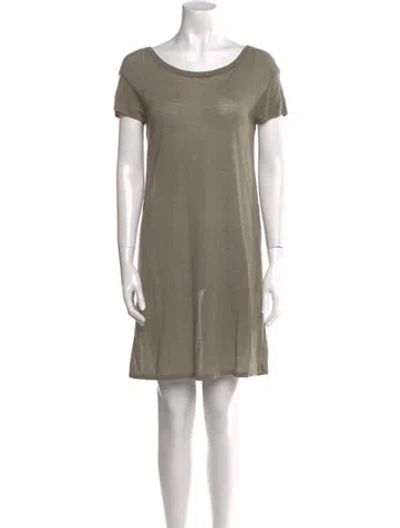 Pre-owned Catherine André Bateau Neckline Mini Dress In Neutral