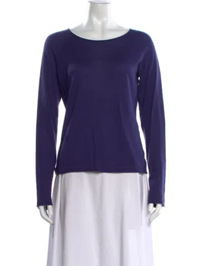 Pre-owned Catherine André Crew Neck Long Sleeve Top In Purple
