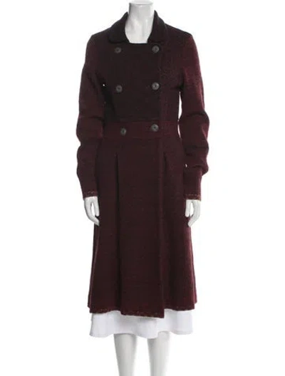 Pre-owned Catherine André Faux Fur Coat In Burgundy