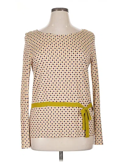 Pre-owned Catherine André Long Sleeve Top Yellow Square Neckline Tops