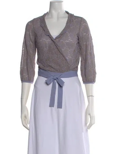Pre-owned Catherine André Patterned V-neck Sweater In Multi