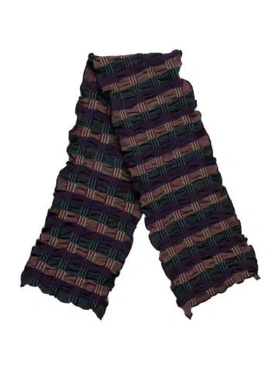 Pre-owned Catherine André Plaid Print Scarf In Purple