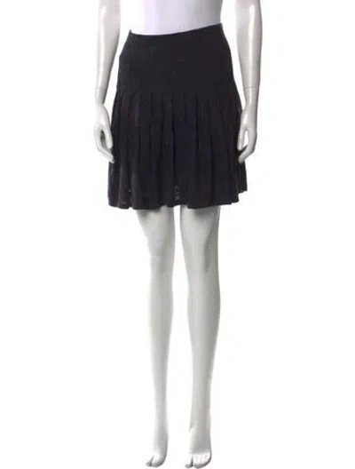 Pre-owned Catherine André Pleated Accents Mini Skirt In Black
