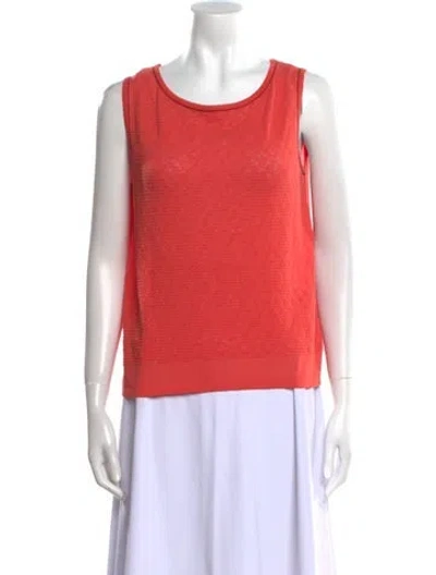 Pre-owned Catherine André Scoop Neck Sleeveless Top In Orange