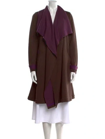 Pre-owned Catherine André Striped V-neck Sweater In Brown