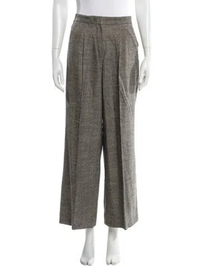 Pre-owned Catherine André Virgin Wool Wide Leg Pants In Brown