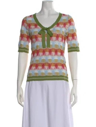 Pre-owned Catherine André Wool Patterned Top In Multi