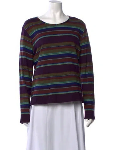 Pre-owned Catherine André Wool Striped Sweater In Multicolor