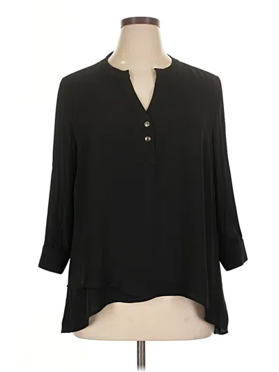 Pre-owned Catherine Catherine Malandrino 3/4 Sleeve Blouse In Black