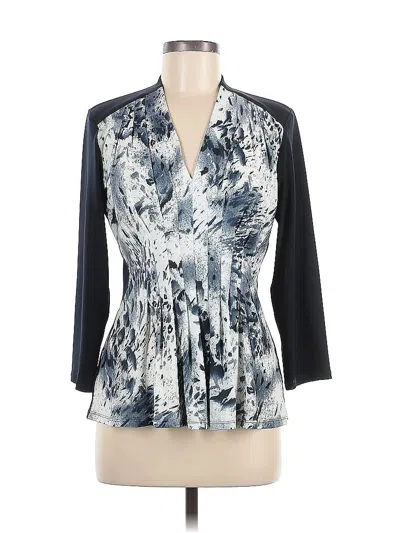 Pre-owned Catherine Catherine Malandrino 3/4 Sleeve Blouse In Blue