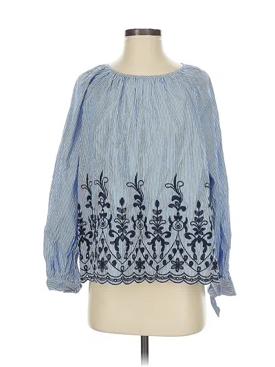 Pre-owned Catherine Catherine Malandrino 3/4 Sleeve Blouse In Blue